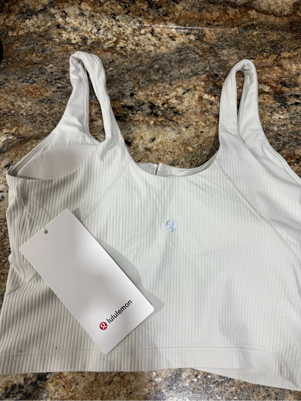 lululemon athletica White Ribbed Scoop Neck Bodysuit
